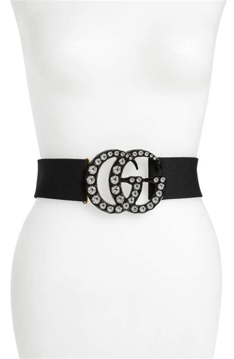 gucci crystal detail logo buckle belt|Gucci gg marmont wide belt.